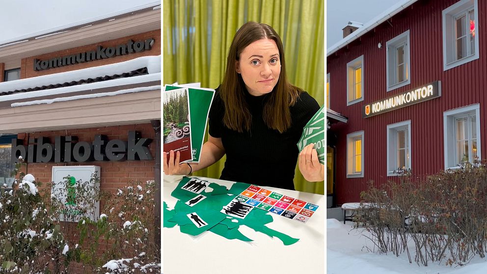 reporter med klimatplaner, exteriör kommunkontor