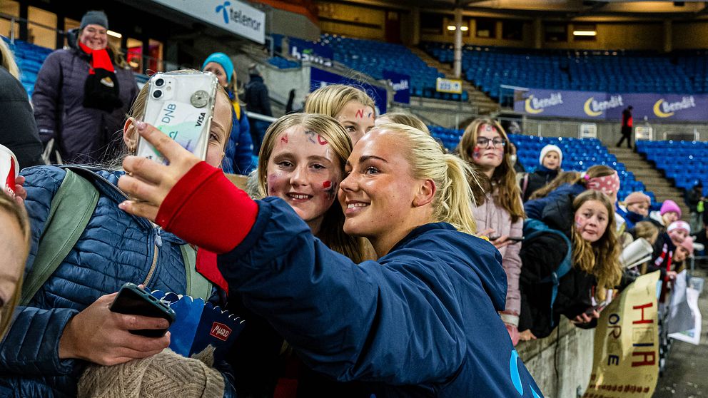 Cathinka Tandberg har fått göra debut i det norska landslaget efter succén i damallsvenskan.