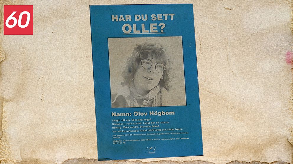 En bild på den försvunne Olle Högbom i Härnösand.