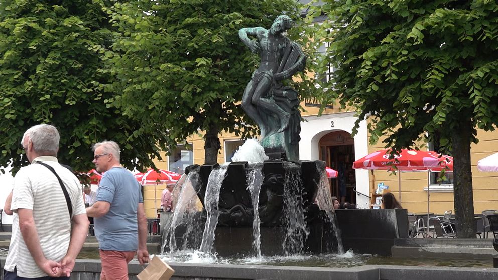 Lagafontänen i centrala Laholm.