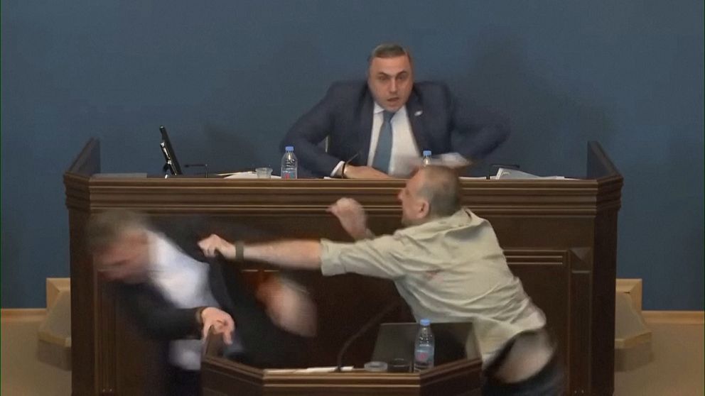 slagsmål i Georgiens parlament