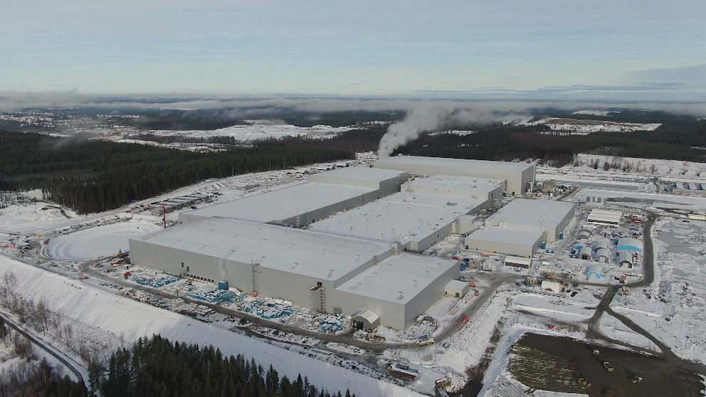 Fabriken Northvolt i Skellefteå sett från ovan.