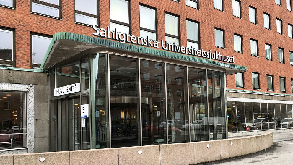 Entrén till Sahlgrenska universitetssjukhuset i Göteborg.