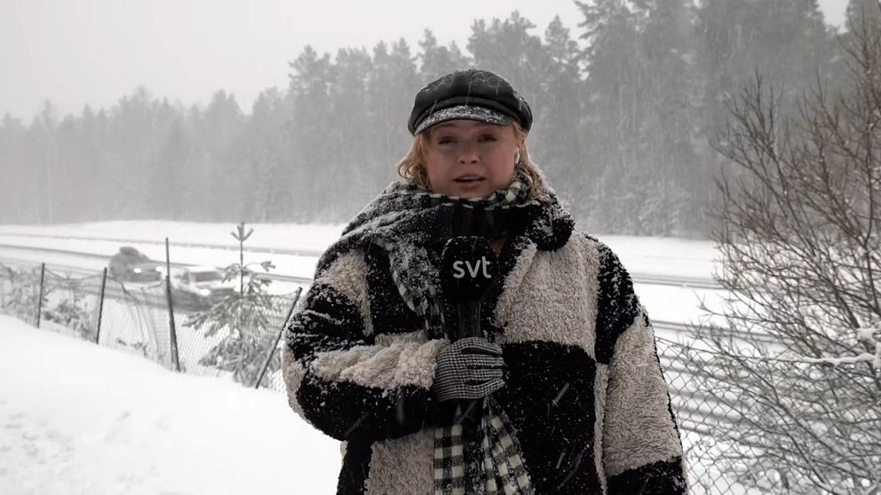 SVT:s reporter på plats i snökaoset.