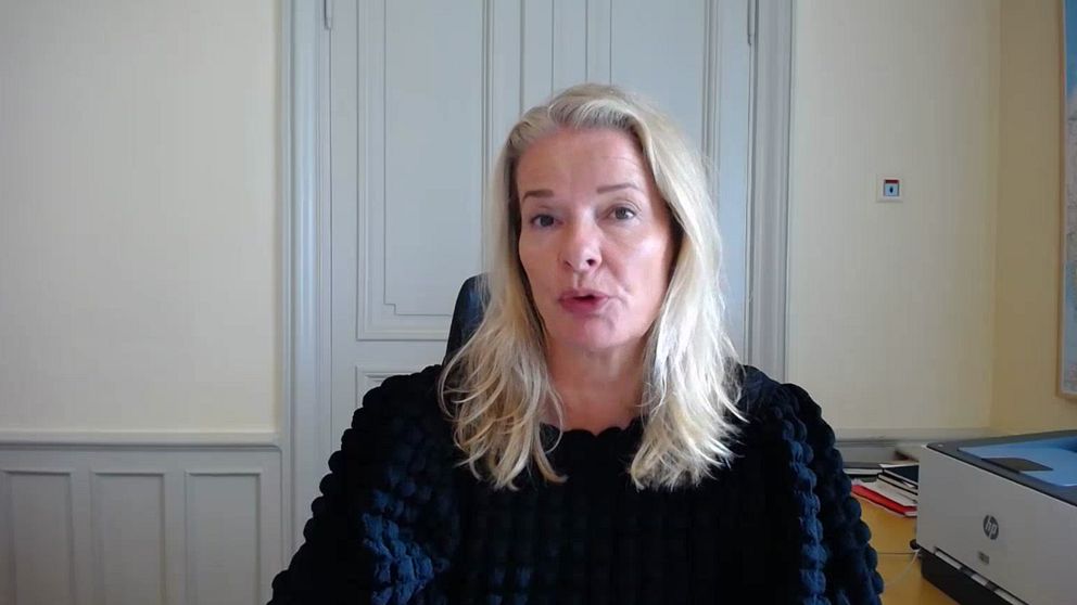 Skolminister Lotta Edholm (L) kommenterar onsdagens skolskjutning i Stockholm.