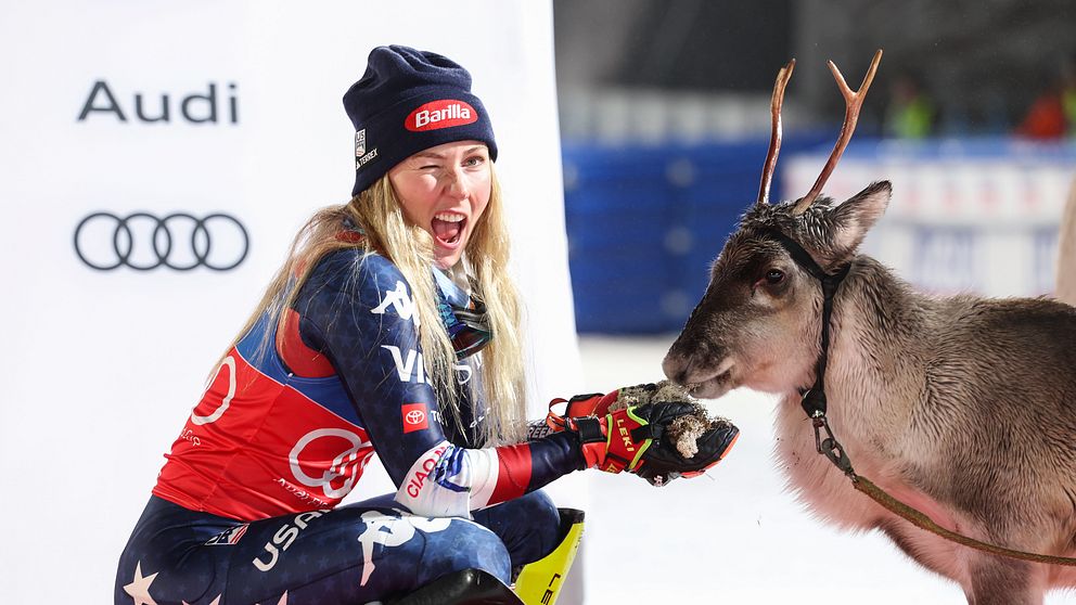 Mikaela Shiffrin vann sin åttonde ren i Levi.