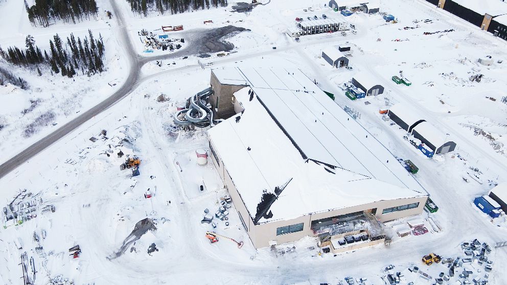 Kiruna nya badhus sett ovanifrån.