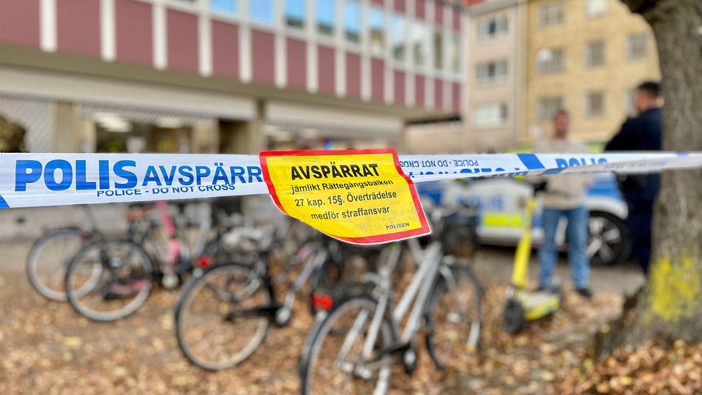 Avspärrningar i centrala Linköping