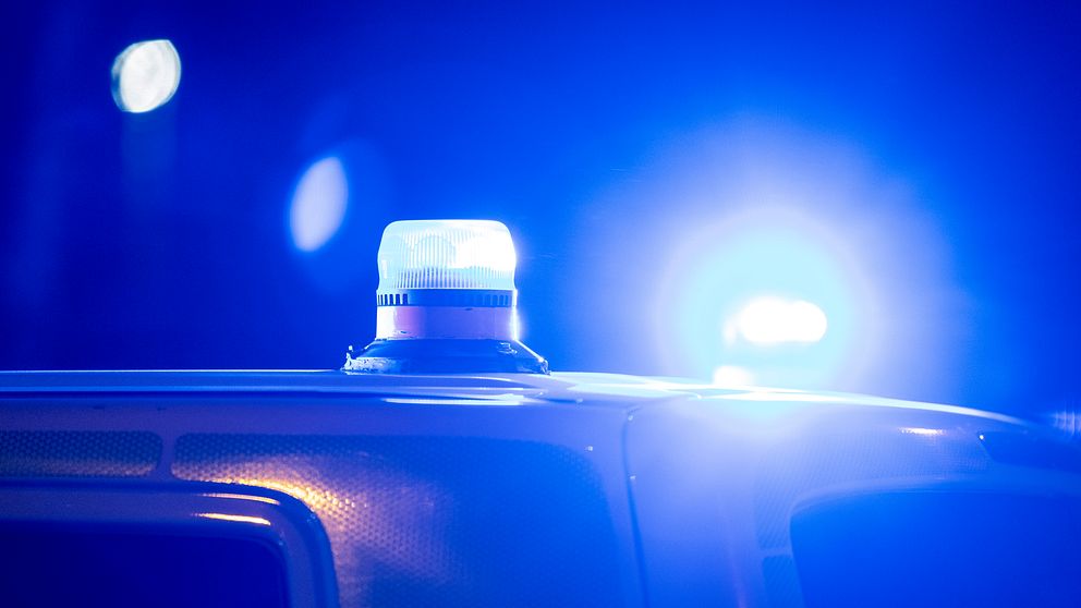 Bild på ett blåljus på en polisbil
