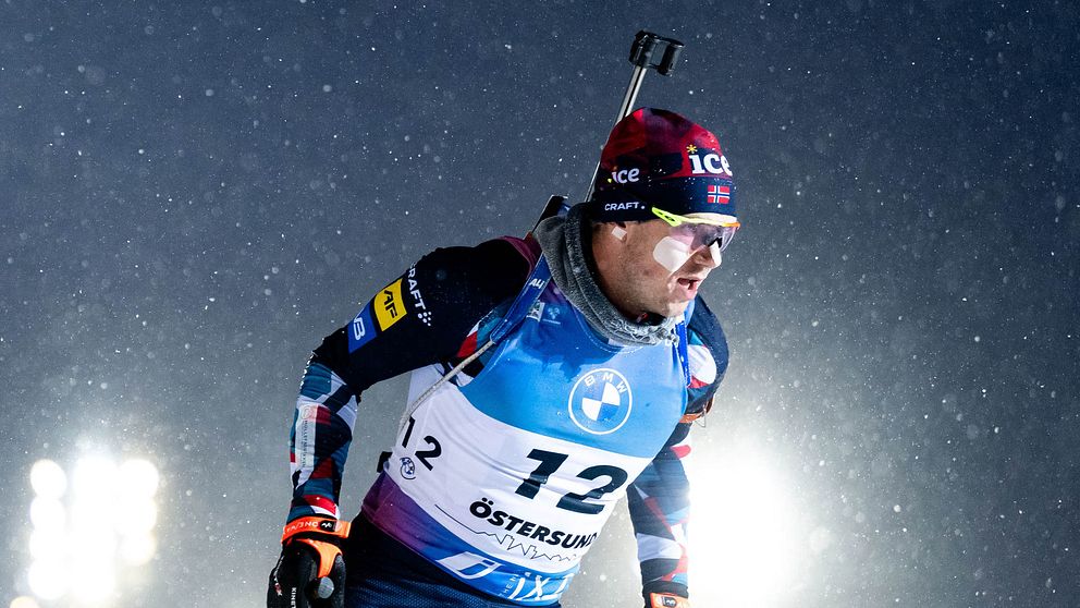 Vetle Sjåstad Christiansen under lördagens sprint i Östersund.