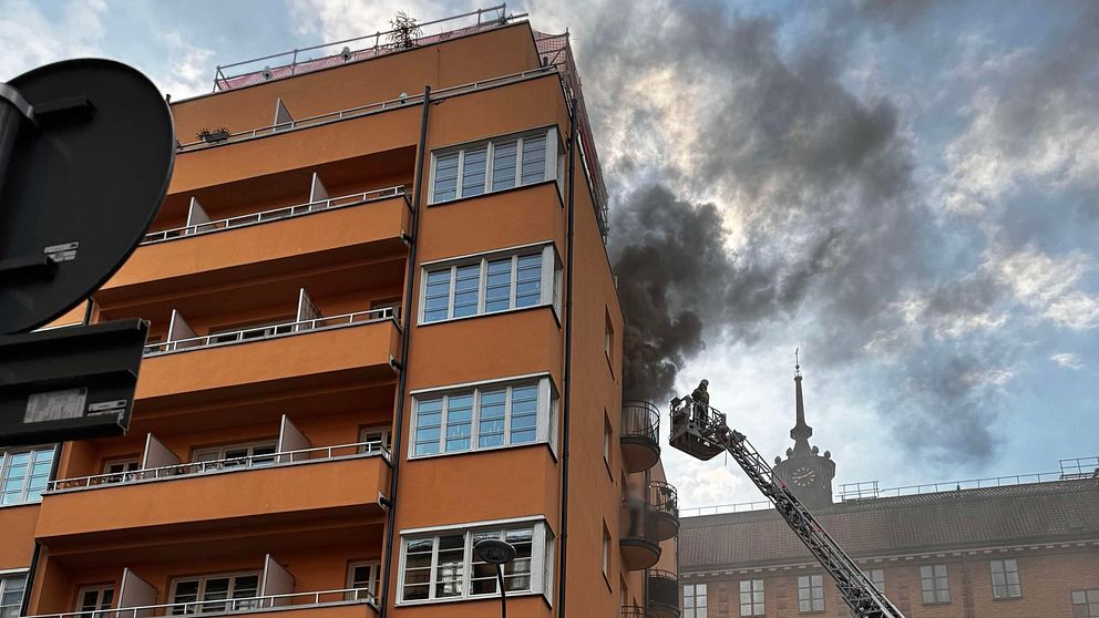 En lägenhetsbrand på Södermalm.