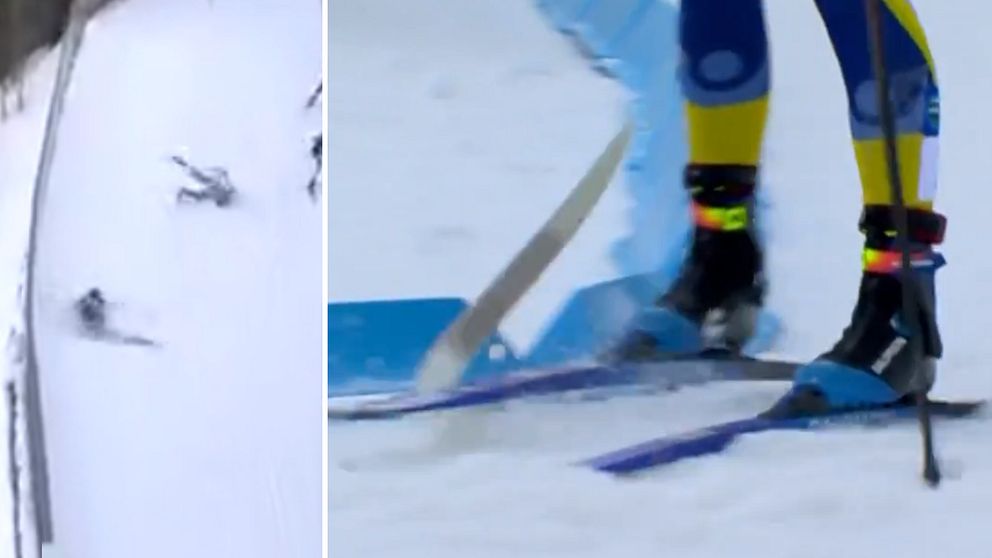 Maja Dahlqvist ramlade och hade sönder skidan.