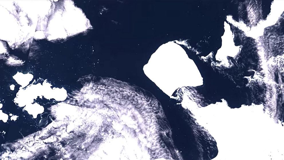 Satellitbild över isberget