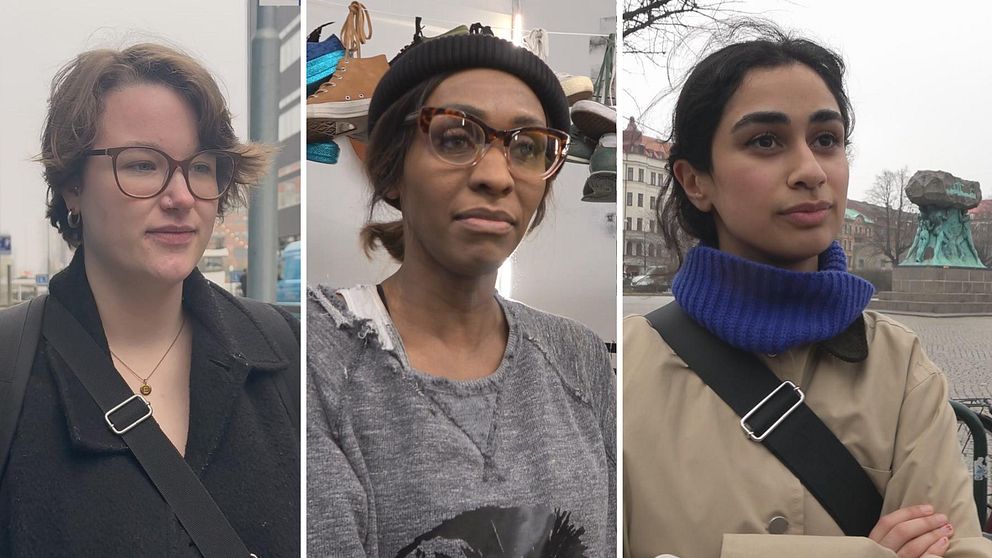 Tre kvinnor, varav två har glasögon och två väskremmar över axeln.