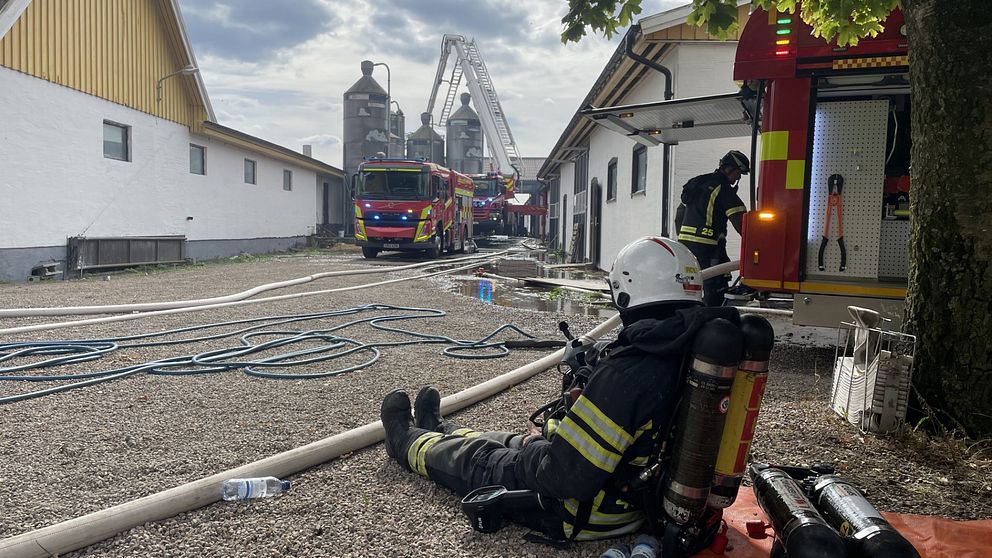 Brand i ladugård i Åstorp