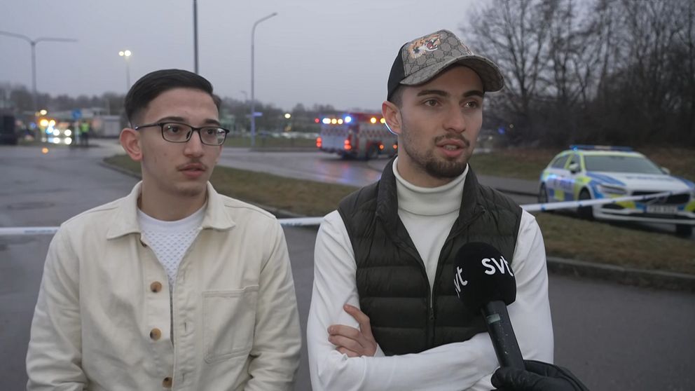 Ammar och Mahmoud, vars kompis blev träffad av skotten på skolan i Örebro