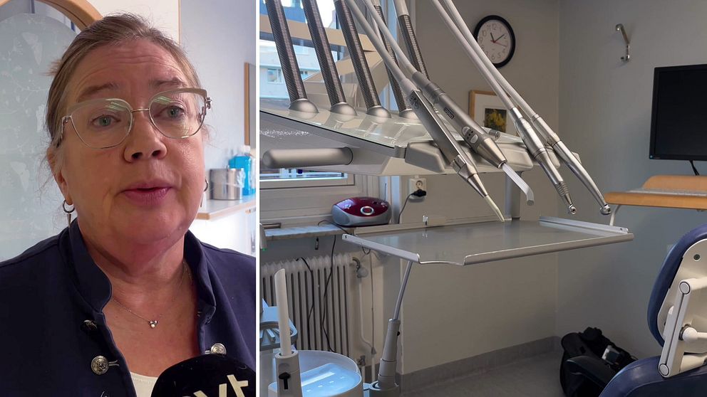 Elisabeth Wennerberg, som är enhetschef inom Folktandvården i Värmlan, och en tandläkarstol