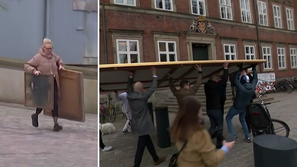 Här rycker Köpenhamnsborna in för att rädda konsten från Börsen.
