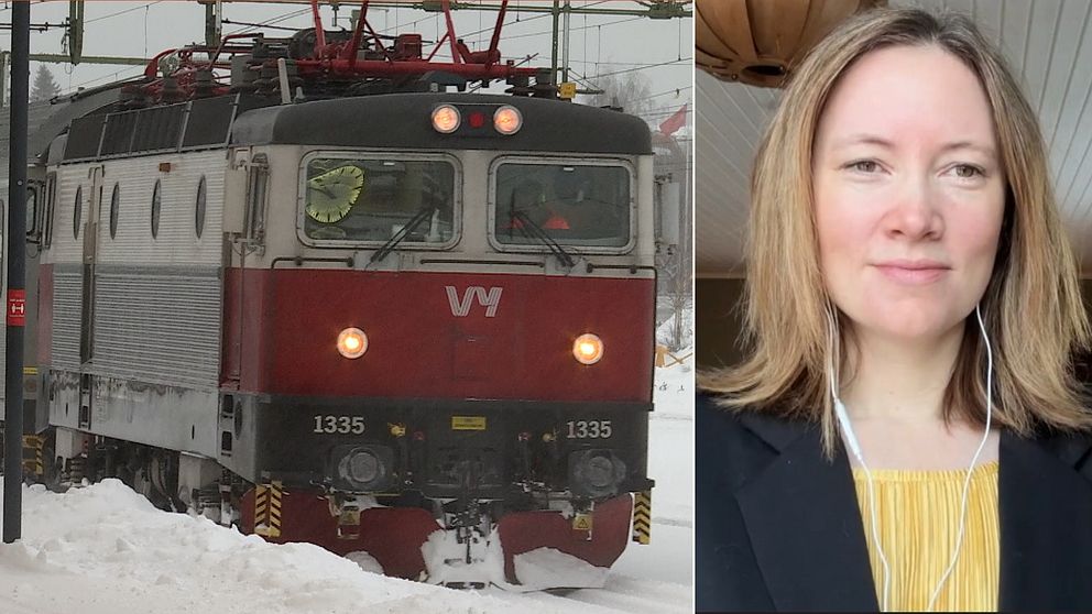 Bild på vytågs nattåg samt Maja Lindstrand jurist på Konsumentverket