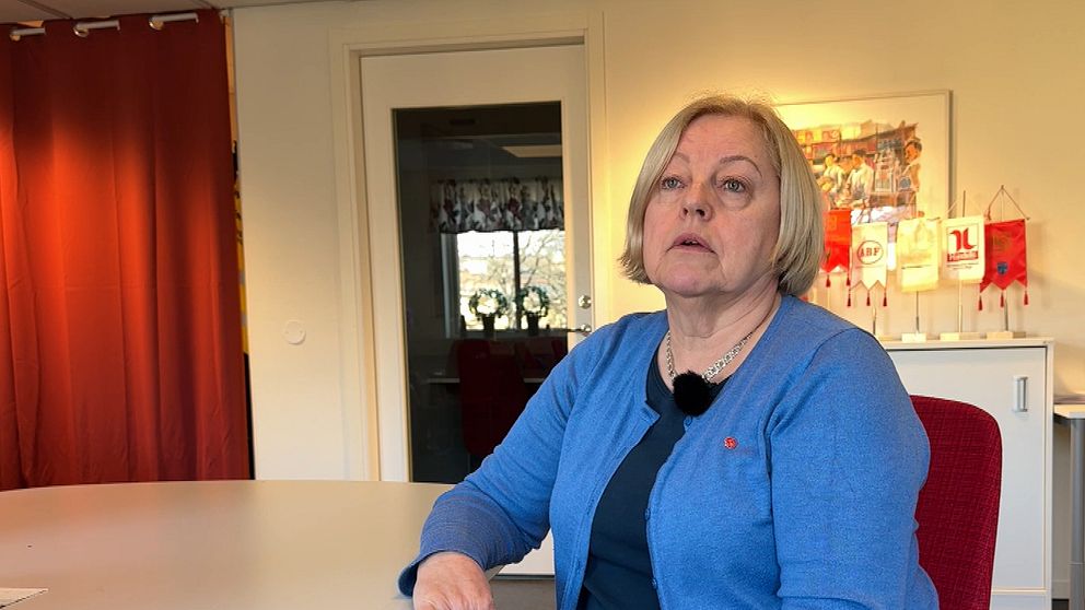 kvinna i blå kofta Ann-Marie Stenberg Carlsson (S) kommunalråd Hedemora