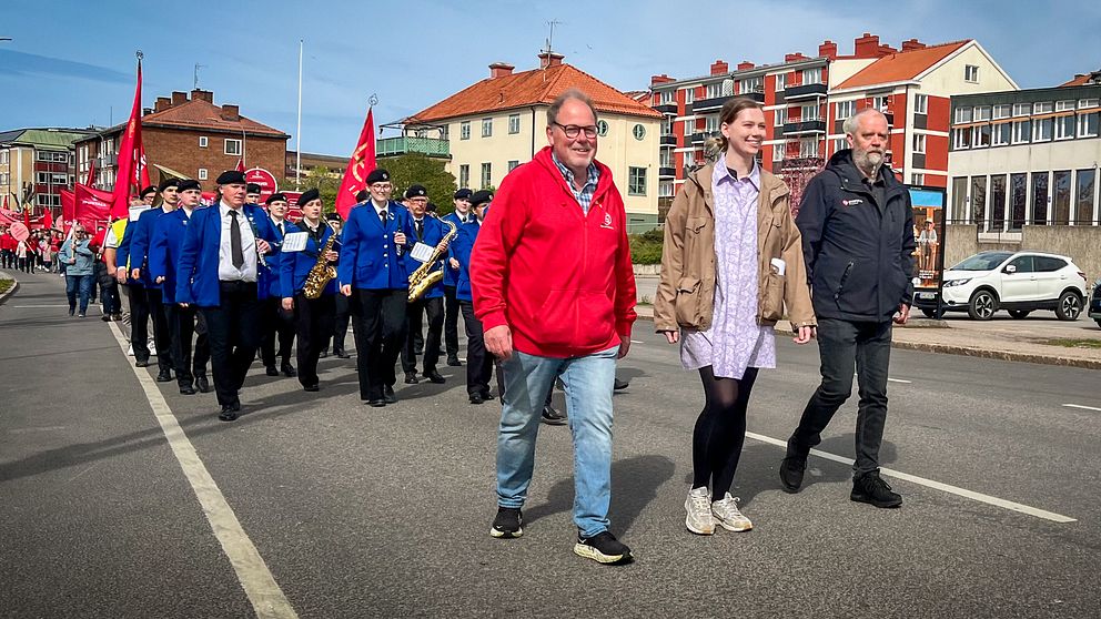 Lisa Nåbo, första maj-tåg i Motala