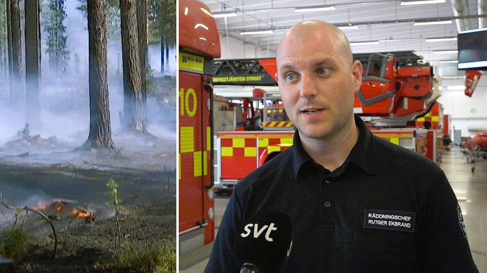 Person står vid brandkåren