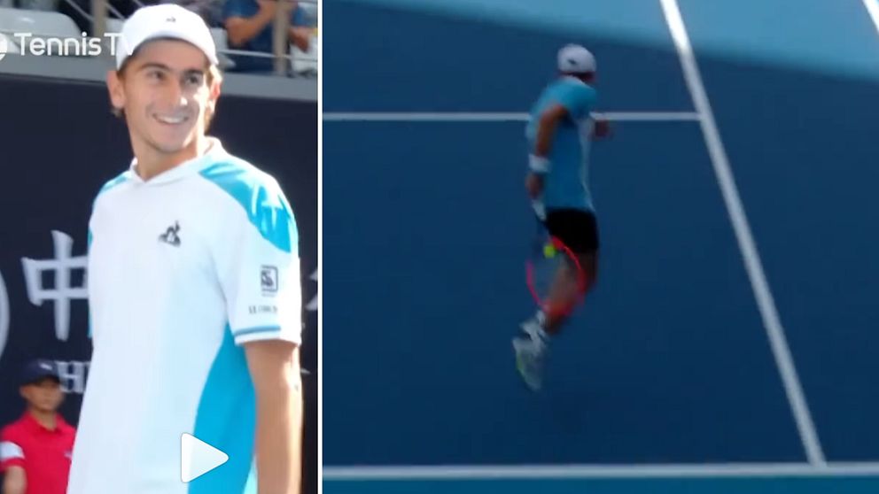 Matteo Arnaldi under tennismatch i China Open.