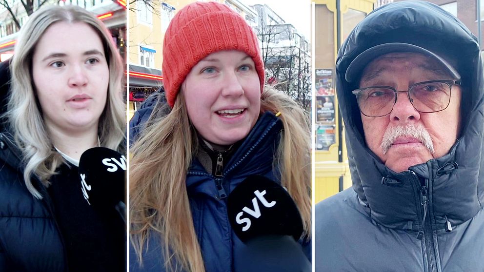 Luleåbor på stan. Hanna Wallman, Johanna Westerberg och Hardy Nilsson.