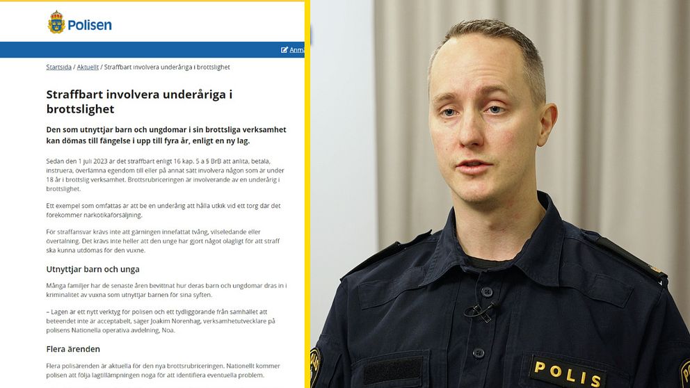 Polis on den nya lagen, involverande av ungdom