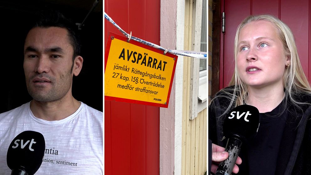 Den misstänkt mördade kvinnans lägenhet är avspärrad. Grannar känner oro