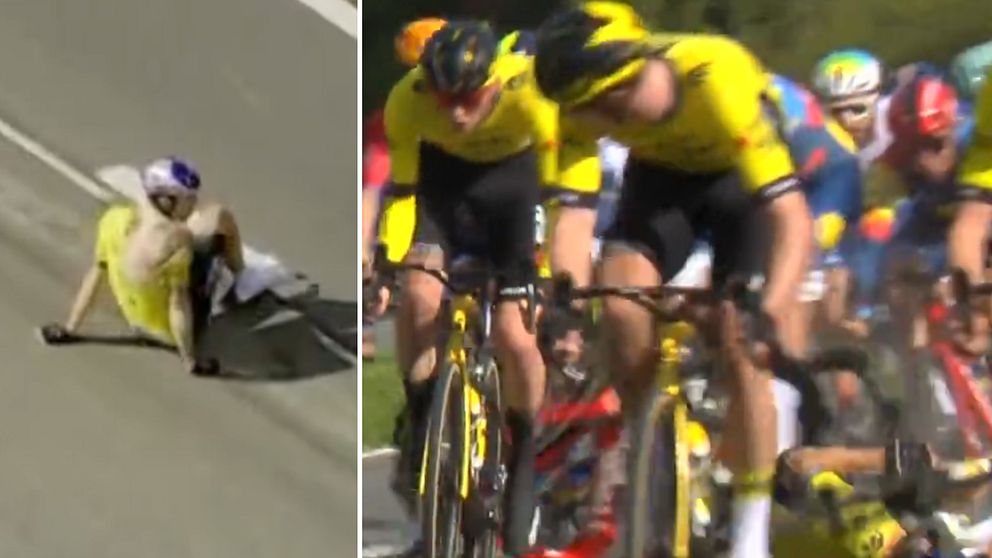 Wout van Aert kraschade och skadade nyckelbenet