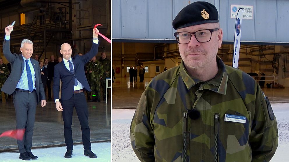 Bodens kommunalråd Claes Nordmark och regementschefen Nils Johansson.