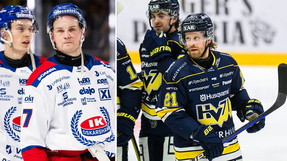 Oskarshamns Jonas Engström och HV71:s Mattias Tedenby