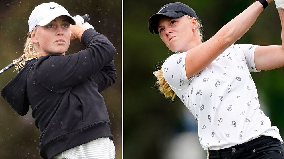 Golfspelarna Maja Stark och Frida Kinhult