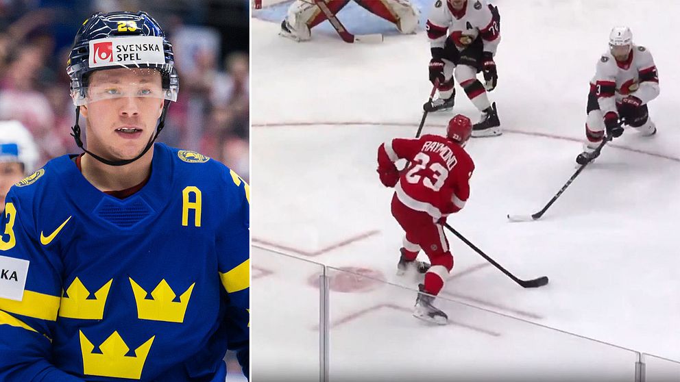 Lucas Raymond, Tre Kronor och Detroit