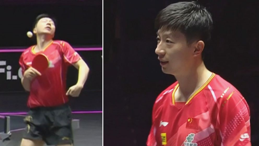 Ma Long blev träffad under matchen