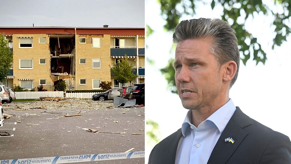 Fastigheten i Linköping som sprängdes och försvarsminister Pål Jonson.