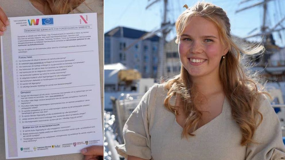 checklista mot samehets; till höger Thea Matilde Moldstad, Innlandets ungdomsråd