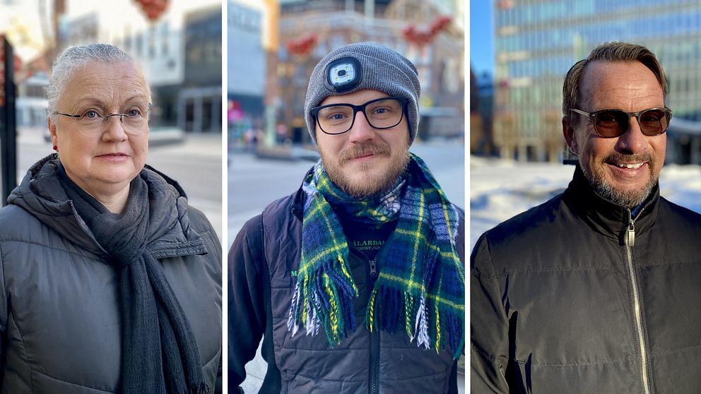 Personer i Västerås talar om extremkylan