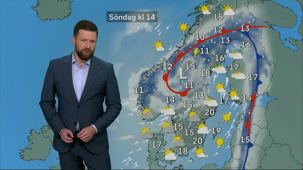 Nitzan Cohen, SVT:s  meteorolog pratar om vädret framöver.