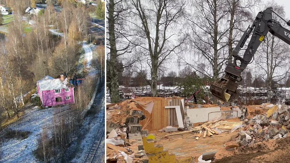 Rosa hus Skellefteå rivs Norrbottniabanan