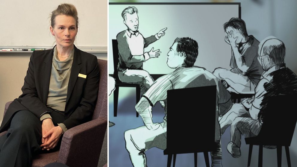 psykolog Jenny Ribcka och grafik över behandlingsgrupp