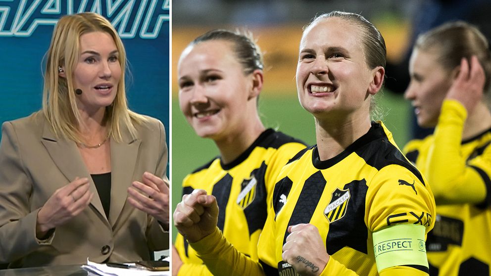 SVT Sports expert Hanna Marklund och Häckenspelare.