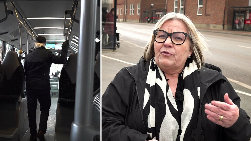 Man står och håller i sig inne på en buss i stadstrafik, och Mona Glans, Blekinges trafikdirektör, berätta hur Blekingetrafiken ska undvika e busskaos än det som drabbade Kronoberg efter bytet till Connectbus.