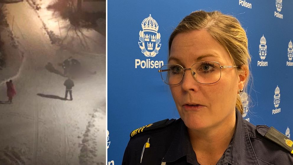 Amatörbild från dödsskjutningen i Nacksta i Sundsvall. Josefine Perming Tengqvist, chef för polisens avdelning för grova brott i Västernorrland.