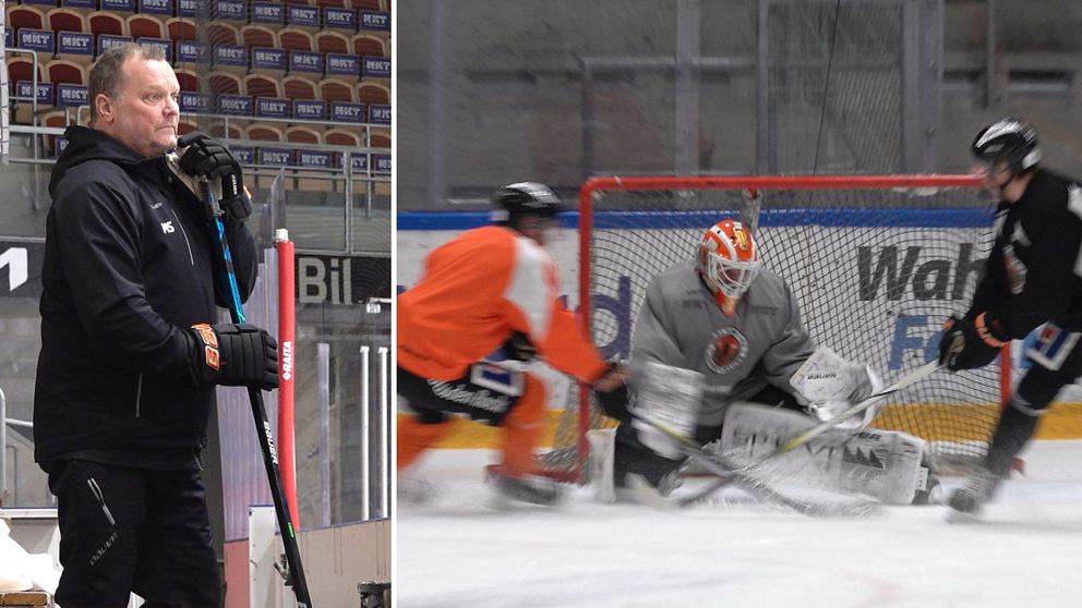 Tränare Magnus Sundquist övervakar KHK:s träning