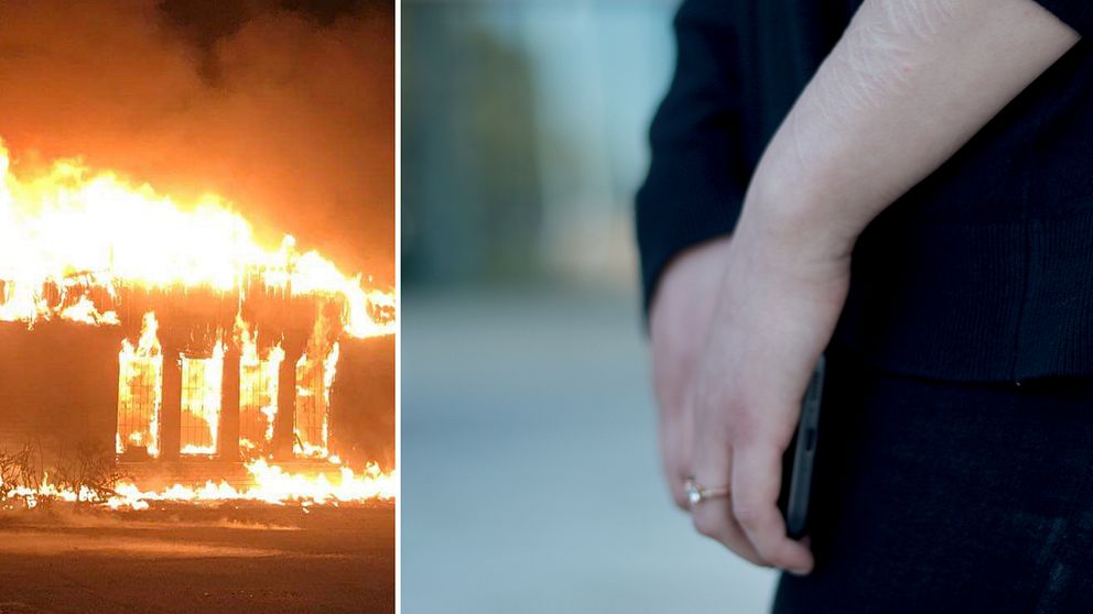 Gottsundaskolan i lågor och Sara