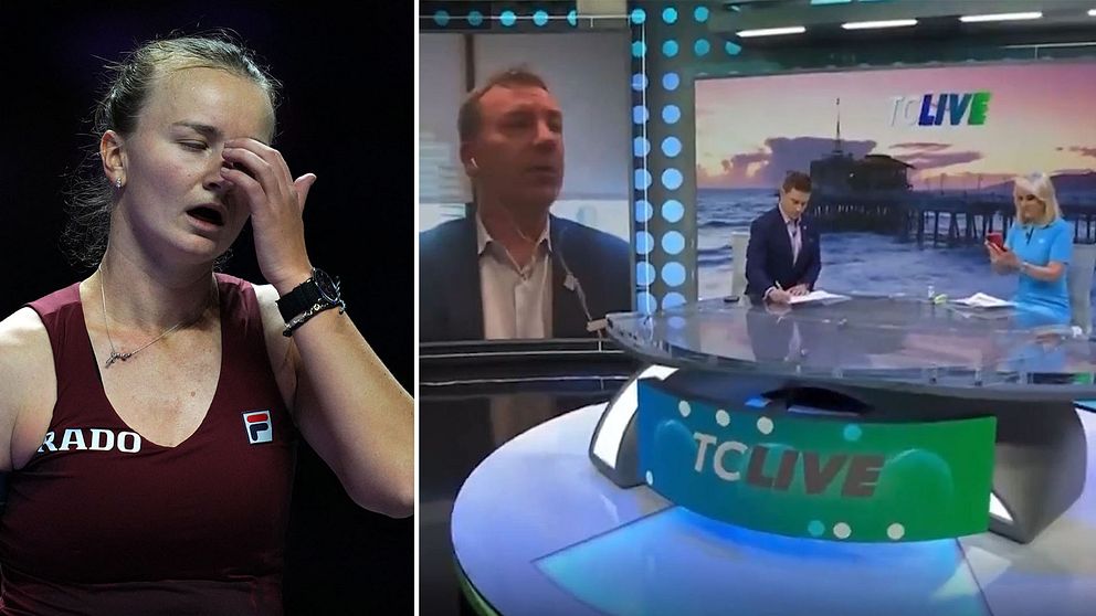 Barbora Krejcikova och studion från Tennis Channel