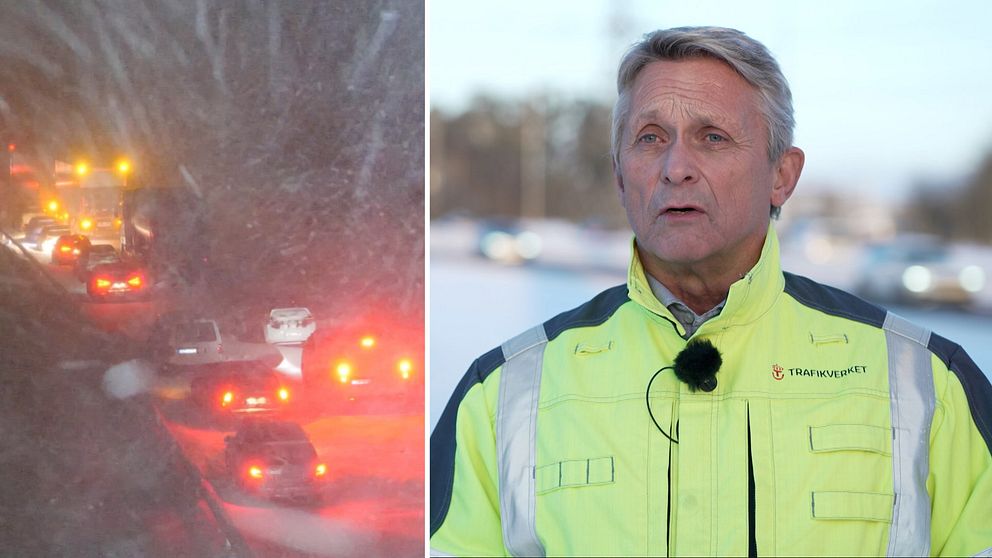 Bengt Olsson står framför en trafikerad väg.