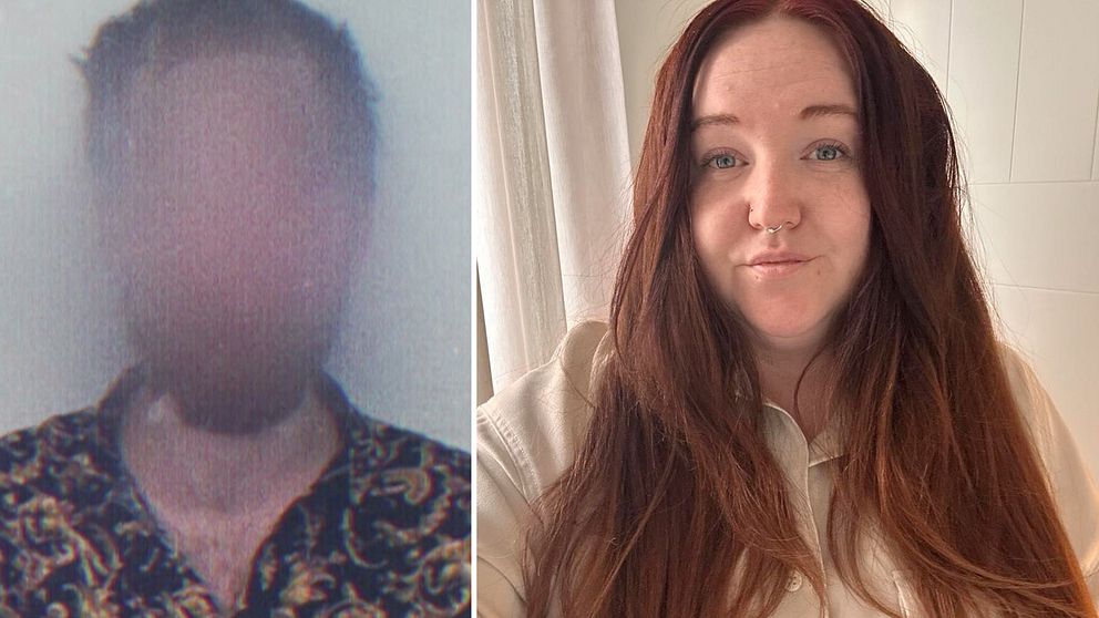 En skuggad bild på Nytorgsmannen och en kvinna med brunt hår